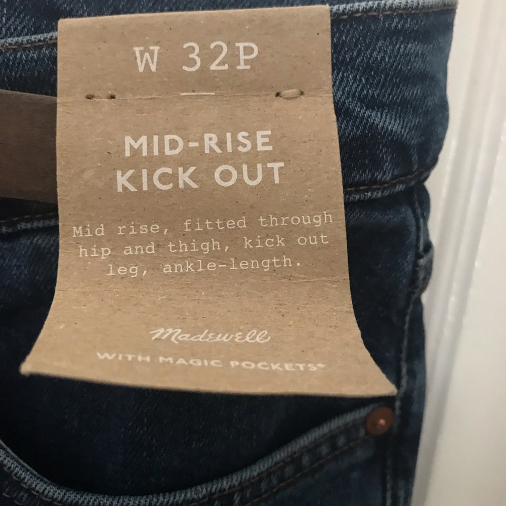 Madewell Mid-Rise Kick Out Jeans - Dark Blue NWT